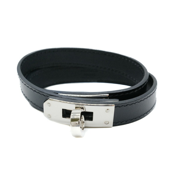 HERMES Black Leather Charm Bracelet - Picture 1 of 8